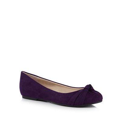 Good for the Sole Purple knot detailed wide fit flat shoes